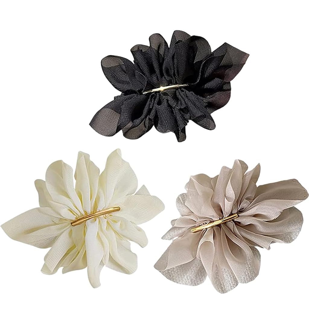 ZIBUYU® 3pcs Chiffon Flower Hair Clip Pins ZIBUYU® 3pcs Chiffon Flower Hair Clip Pins